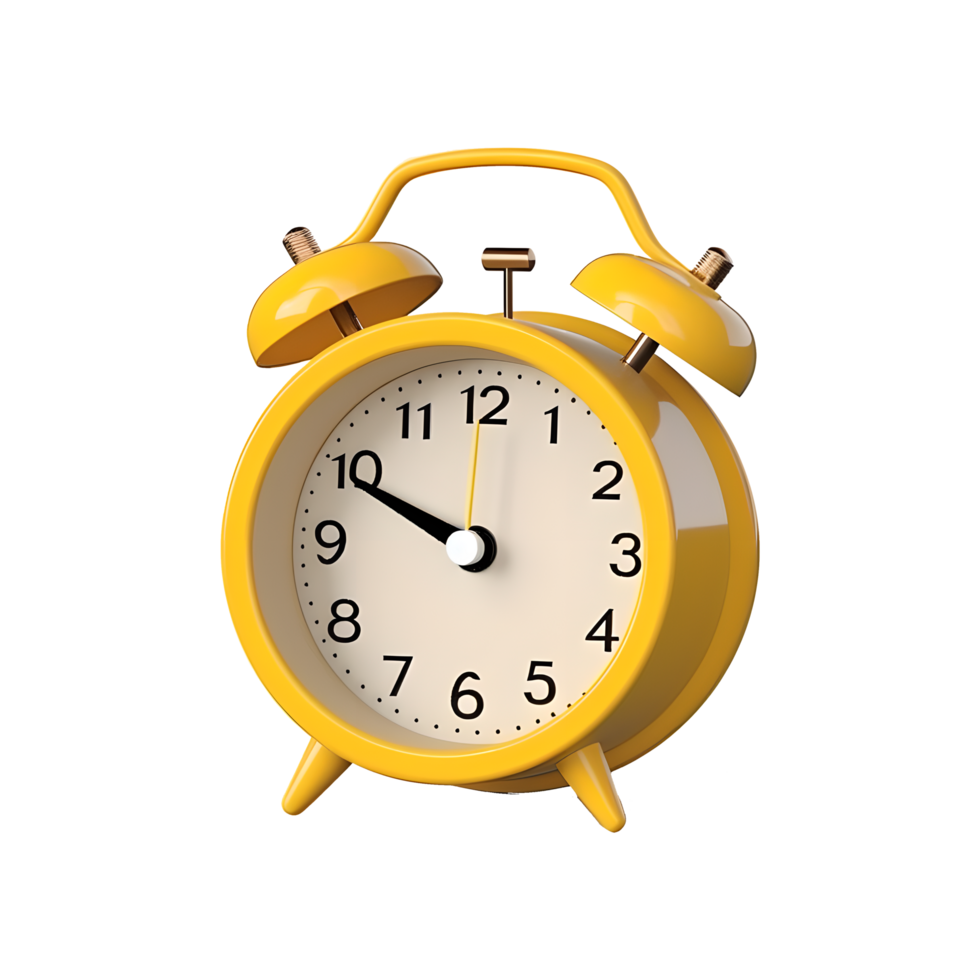 3D of Plastic Alarm Clock on Transparent Background png