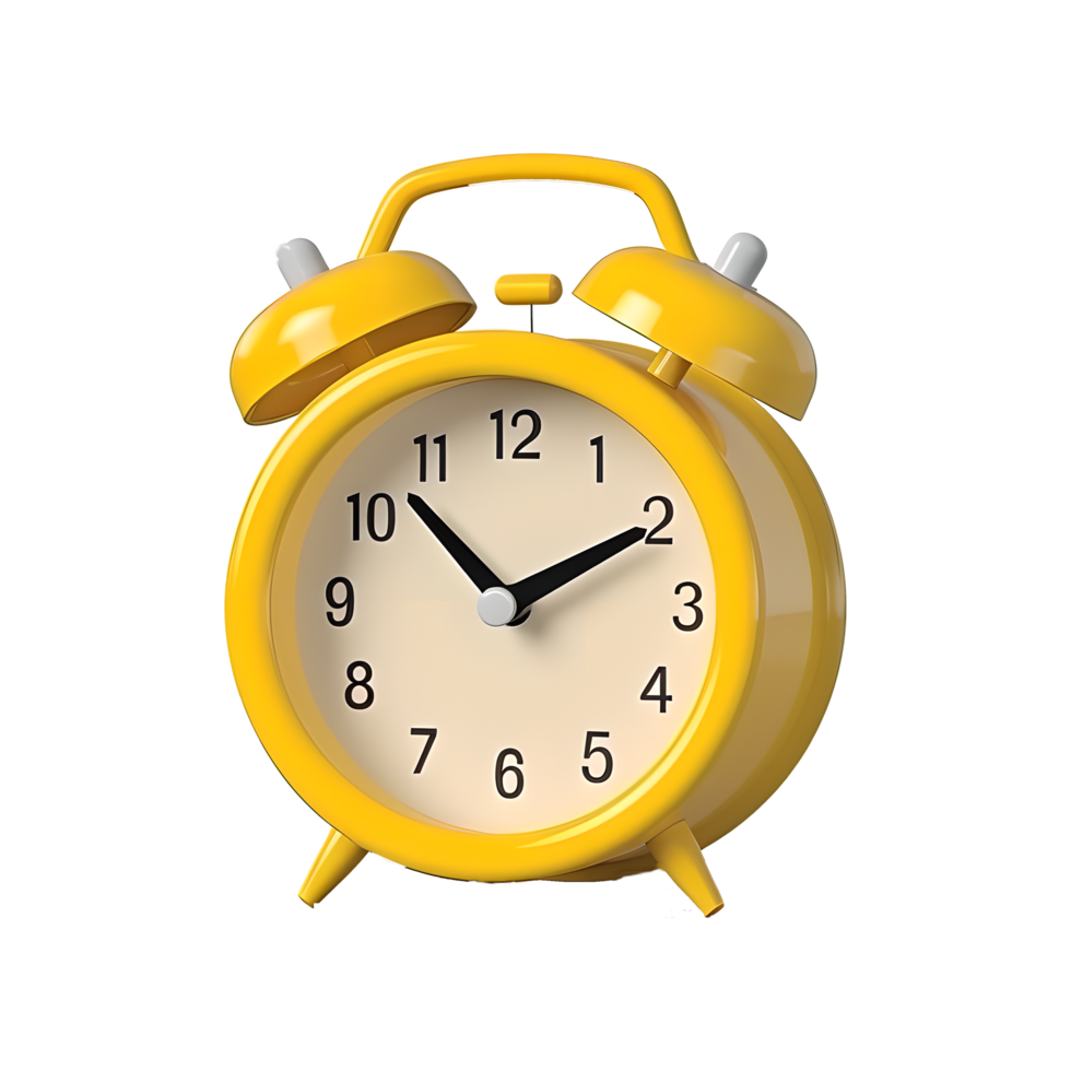 3D of Plastic Alarm Clock on Transparent Background png