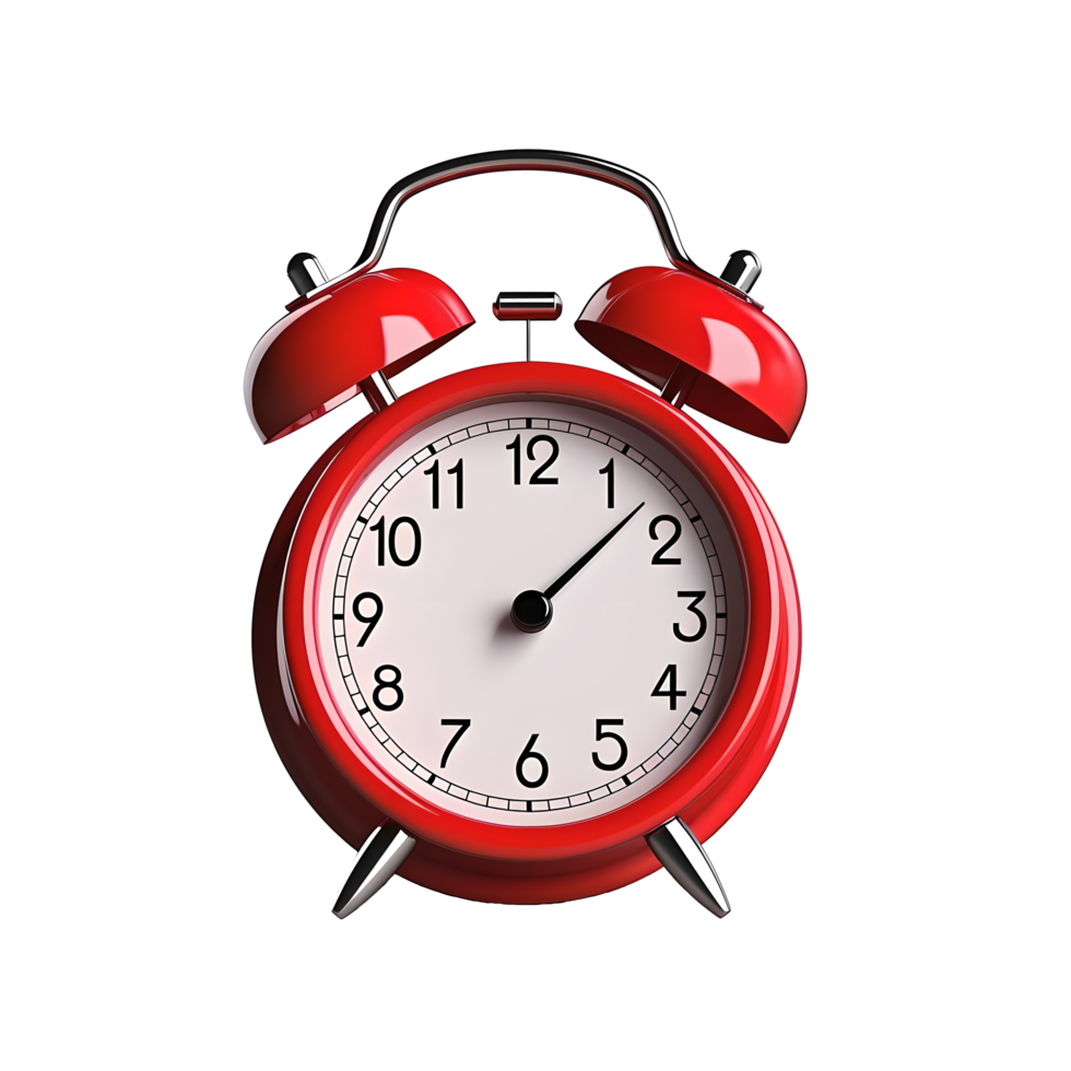 3d de el plastico alarma reloj en transparente antecedentes png