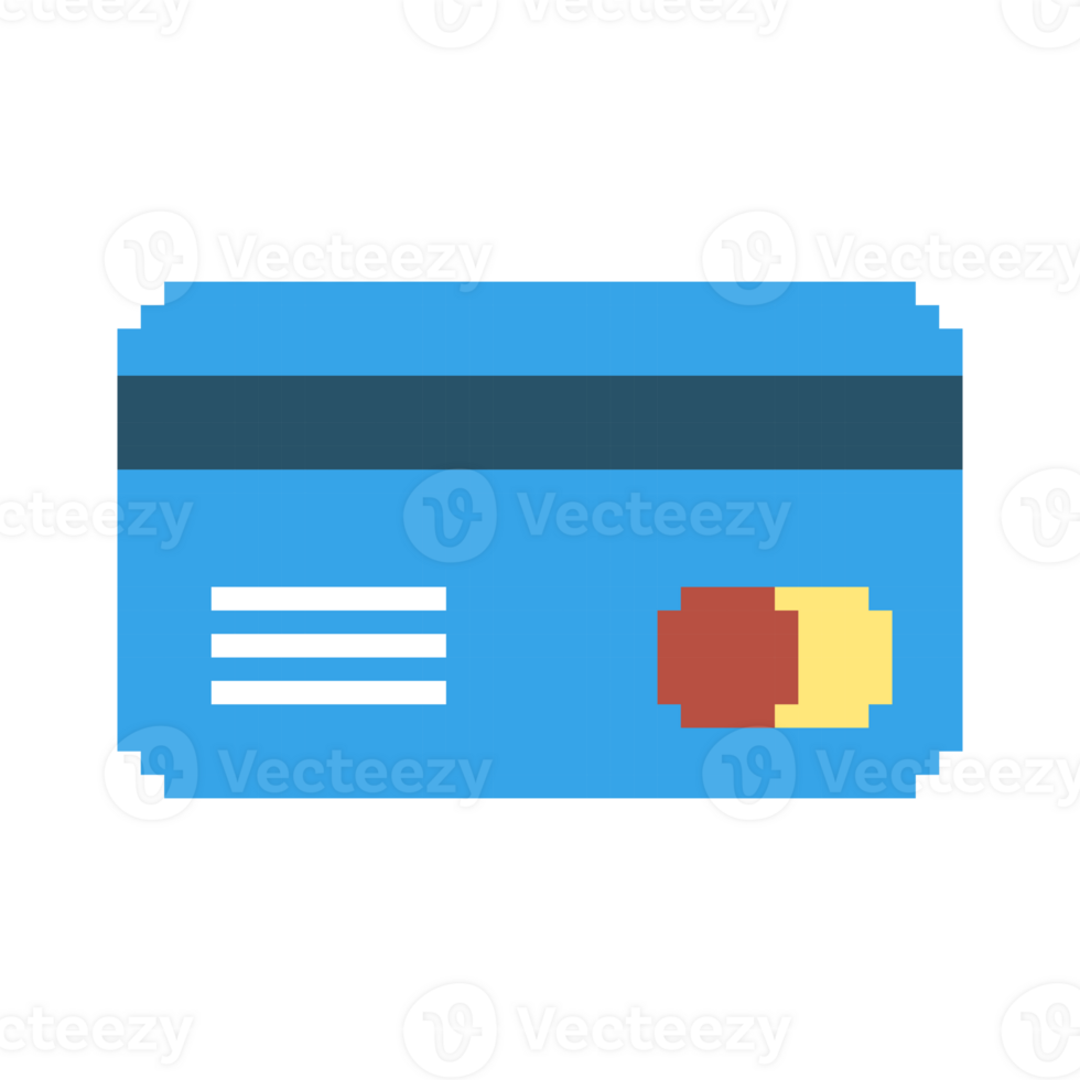 pixel konst säkra kreditera kort, köpa säkert vektor ikon för 8bit spel på vit bakgrund. png