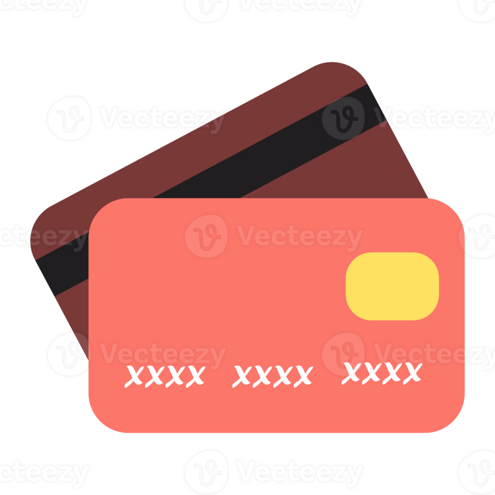 crédito tarjeta vector plano icono. en línea pago. crédito débito tarjeta efectivo retiro. crédito tarjeta mínimo estilo. financiero operaciones png