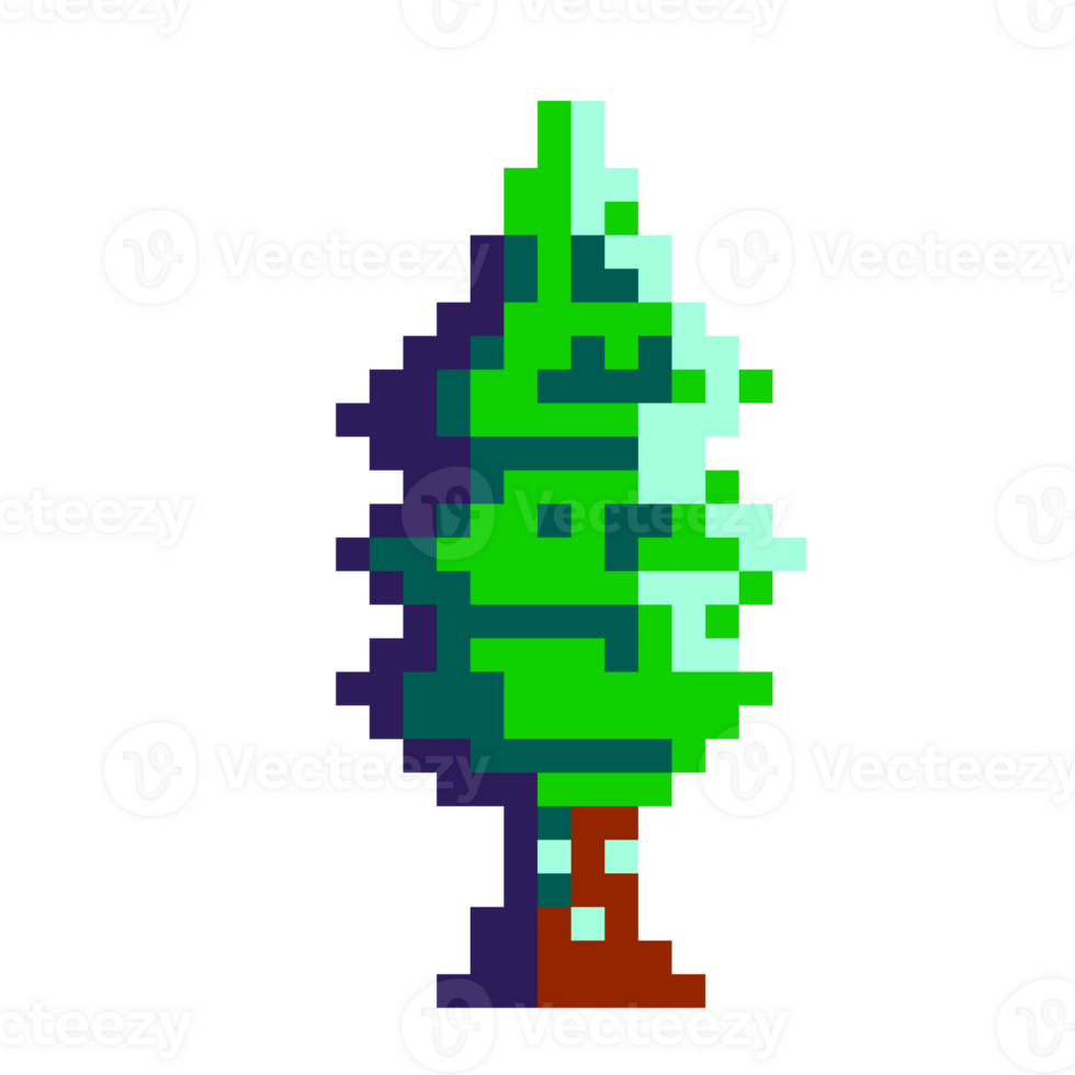 tree pixel vector illustration png