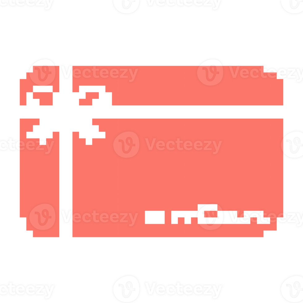Pixel art secure credit card, buy safely vector icon for 8bit game on white background. png