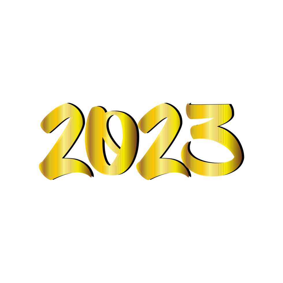 content Nouveau année 2023 bannière. d'or vecteur luxe texte 2023 content Nouveau an. or de fête Nombres conception vecteur png