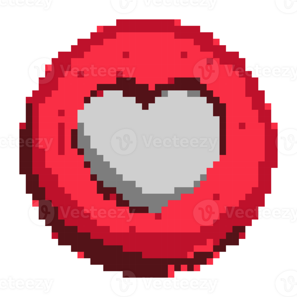 pixel art cœur l'amour et Valentin vecteur illustration png