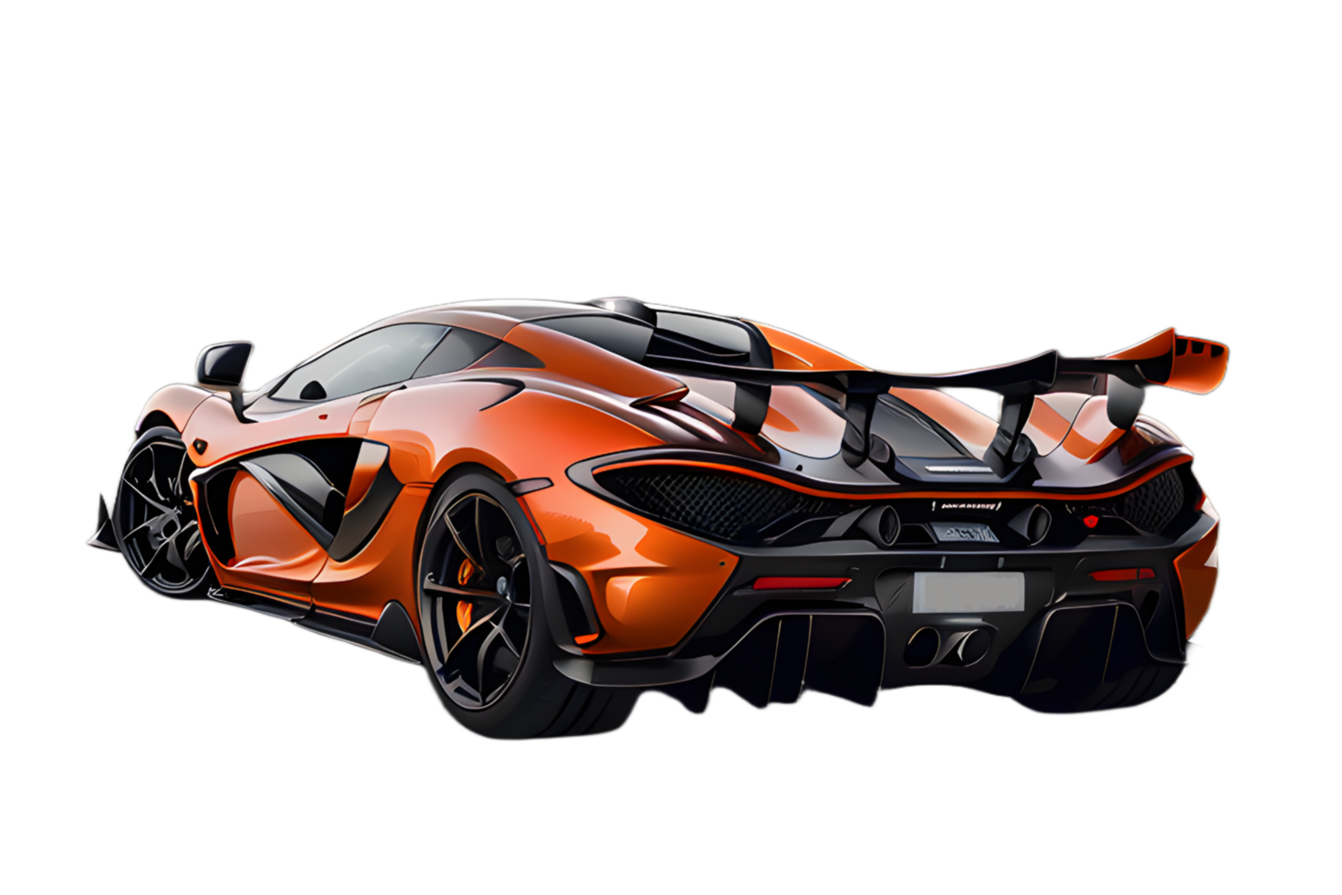 Orange Sports Car On Transparent Background png