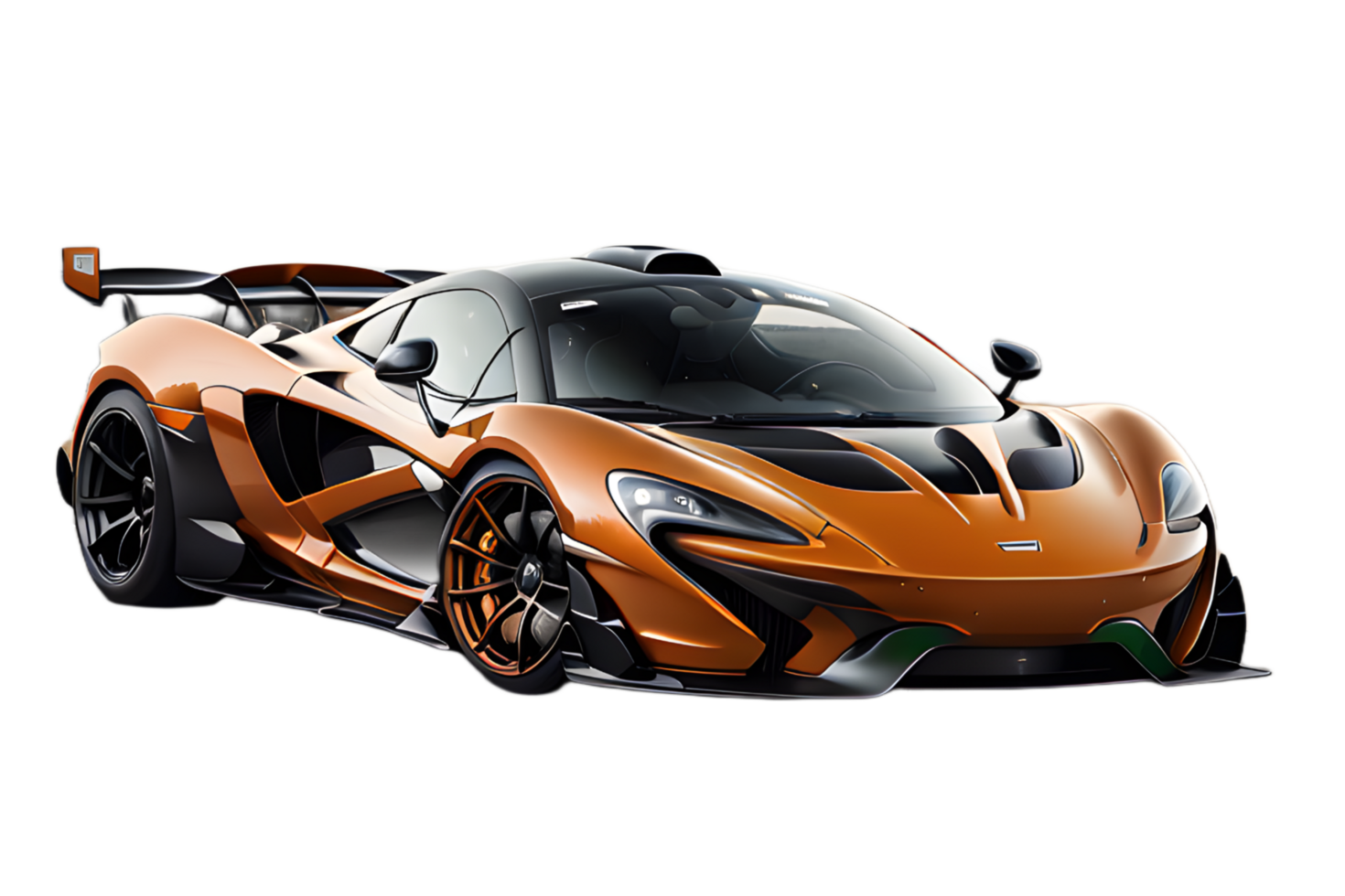 Orange Sports Car On Transparent Background png