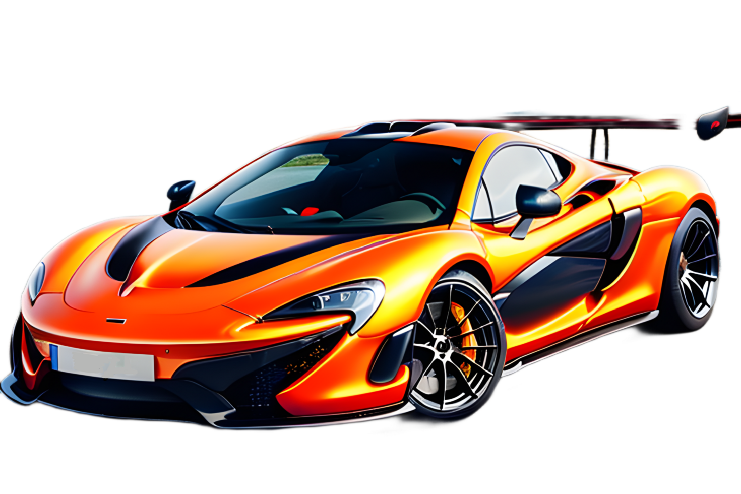 Orange Sports Car On Transparent Background png