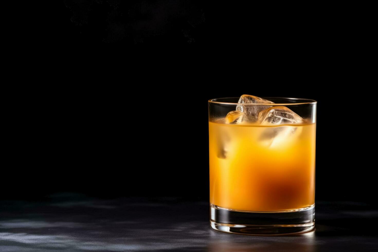 Ideal whiskey sour cocktail dark background with empty space for text photo