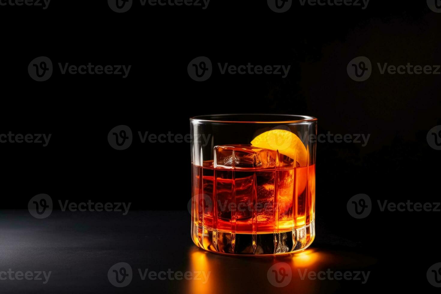 Ideal sazerac cocktail dark background with empty space for text photo