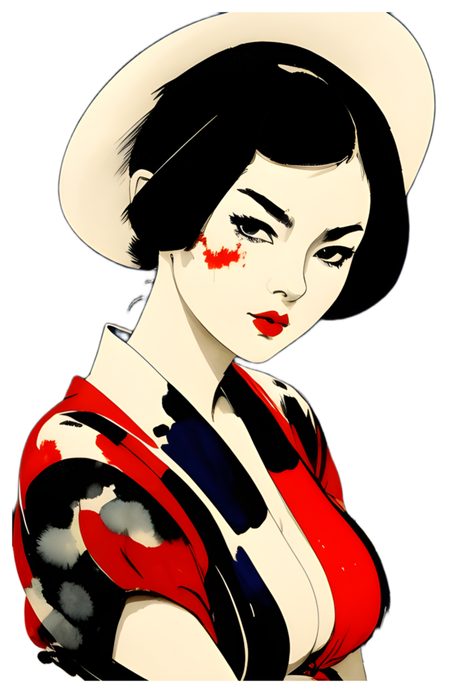 asian girl illustration transparent background png