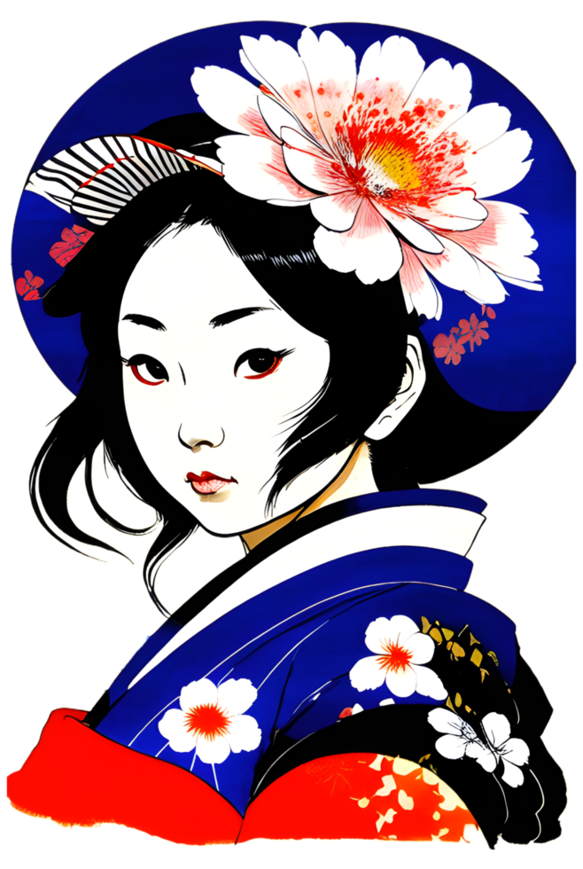 asian girl illustration transparent background png