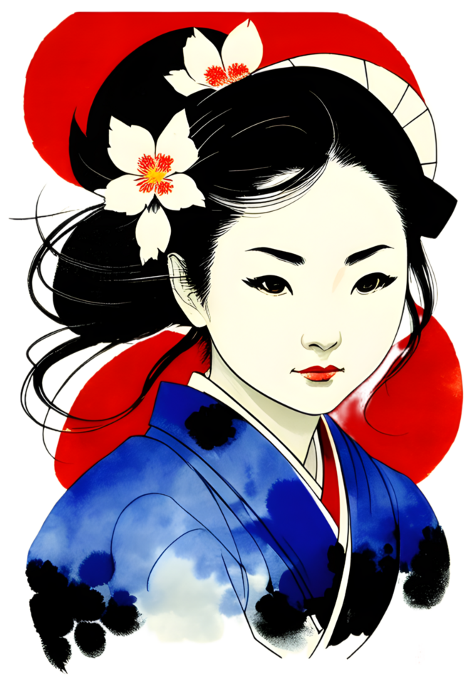 asian girl illustration transparent background png