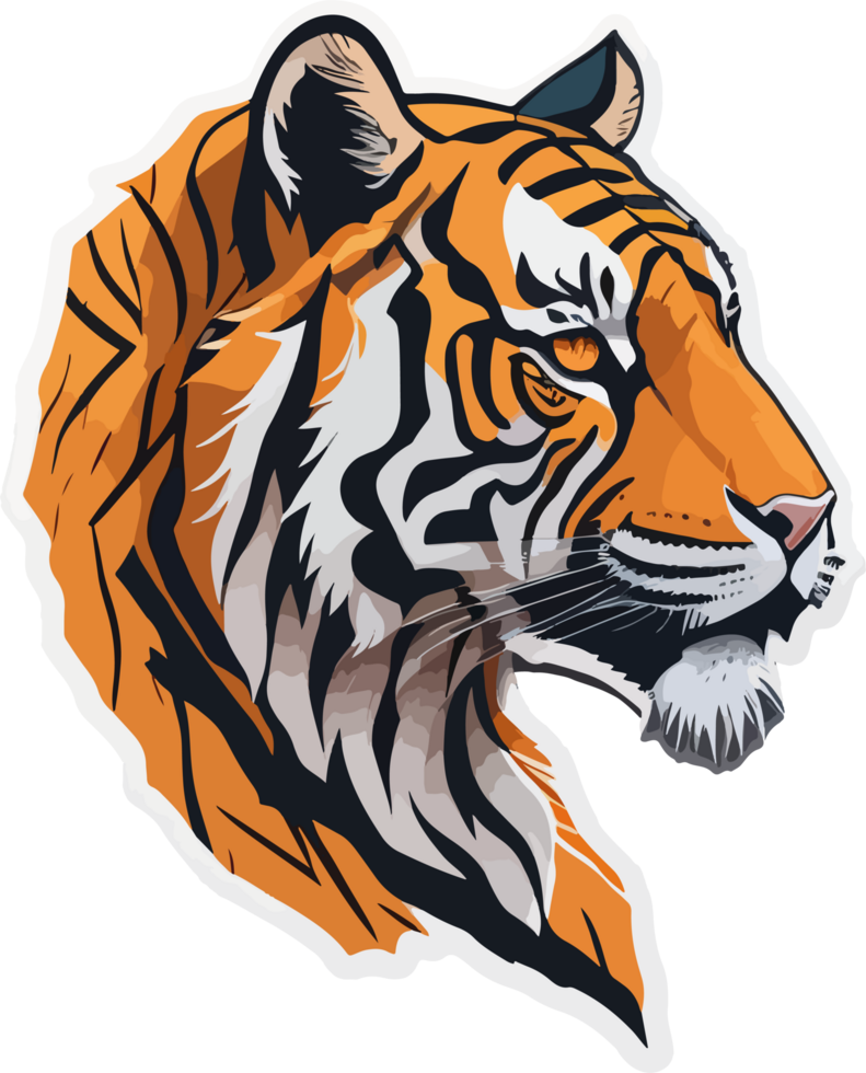 Simple Art of Tiger Head with png