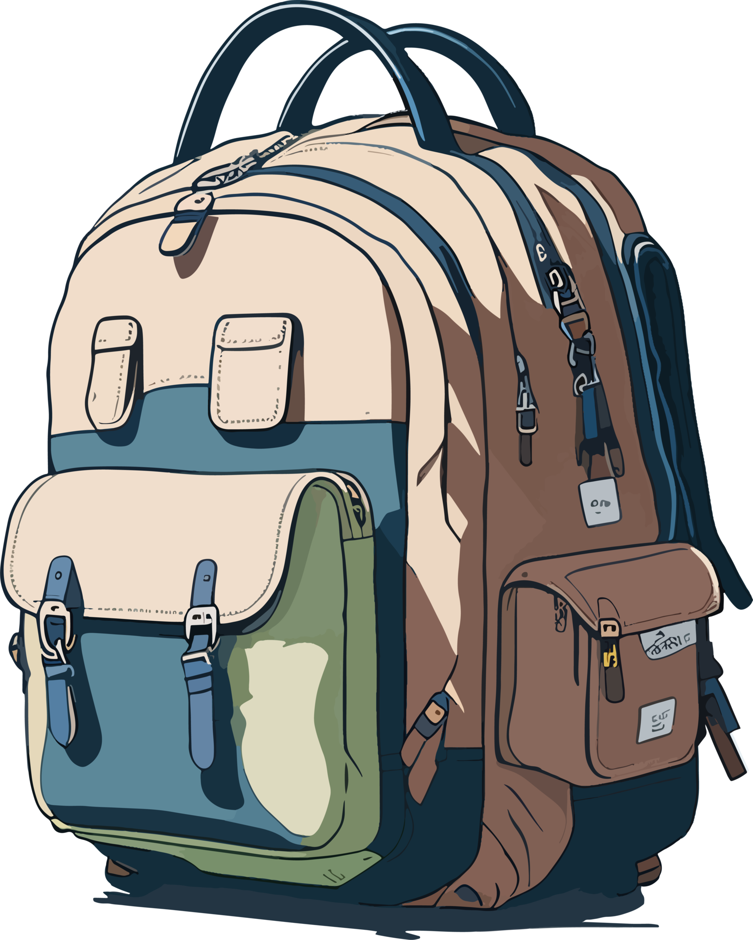 School Backpack Cartoon with AI Generative 26792653 PNG