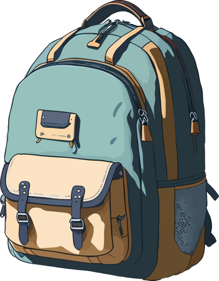 colegio bolso mochila ilustración con ai generativo png