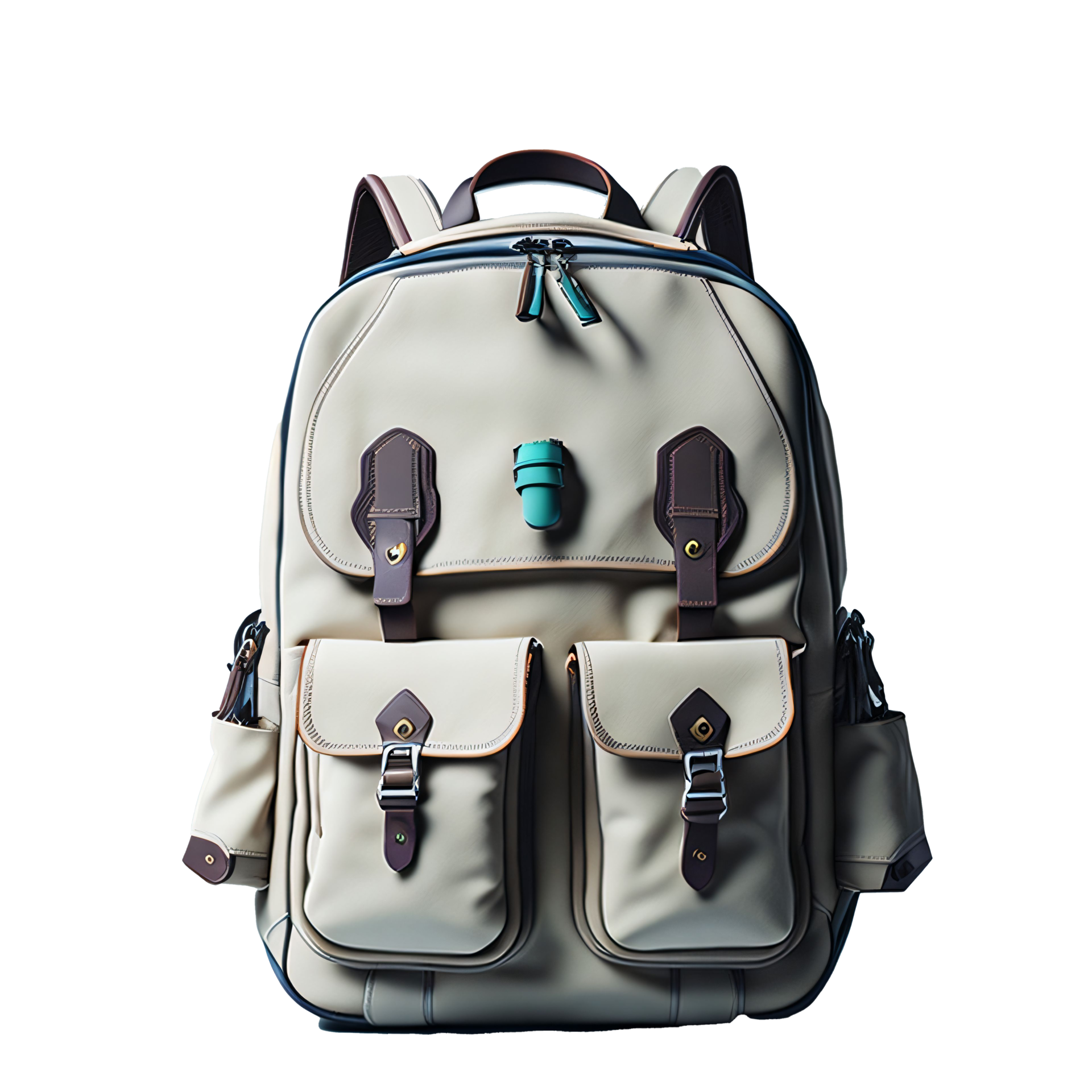Front View of Backpack Transparent Background with AI Generative