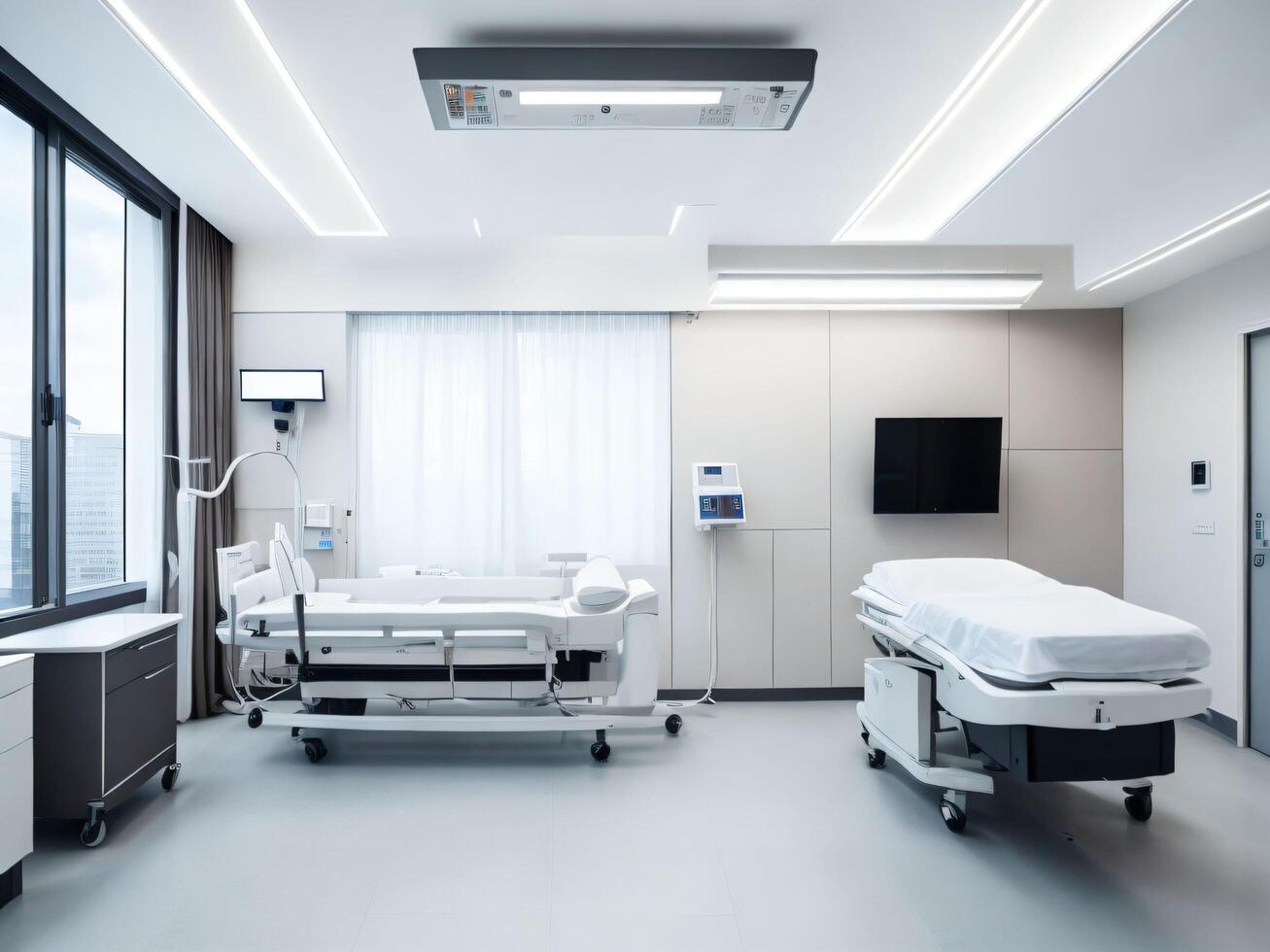 Interior of a modern hospital in treatment room photo