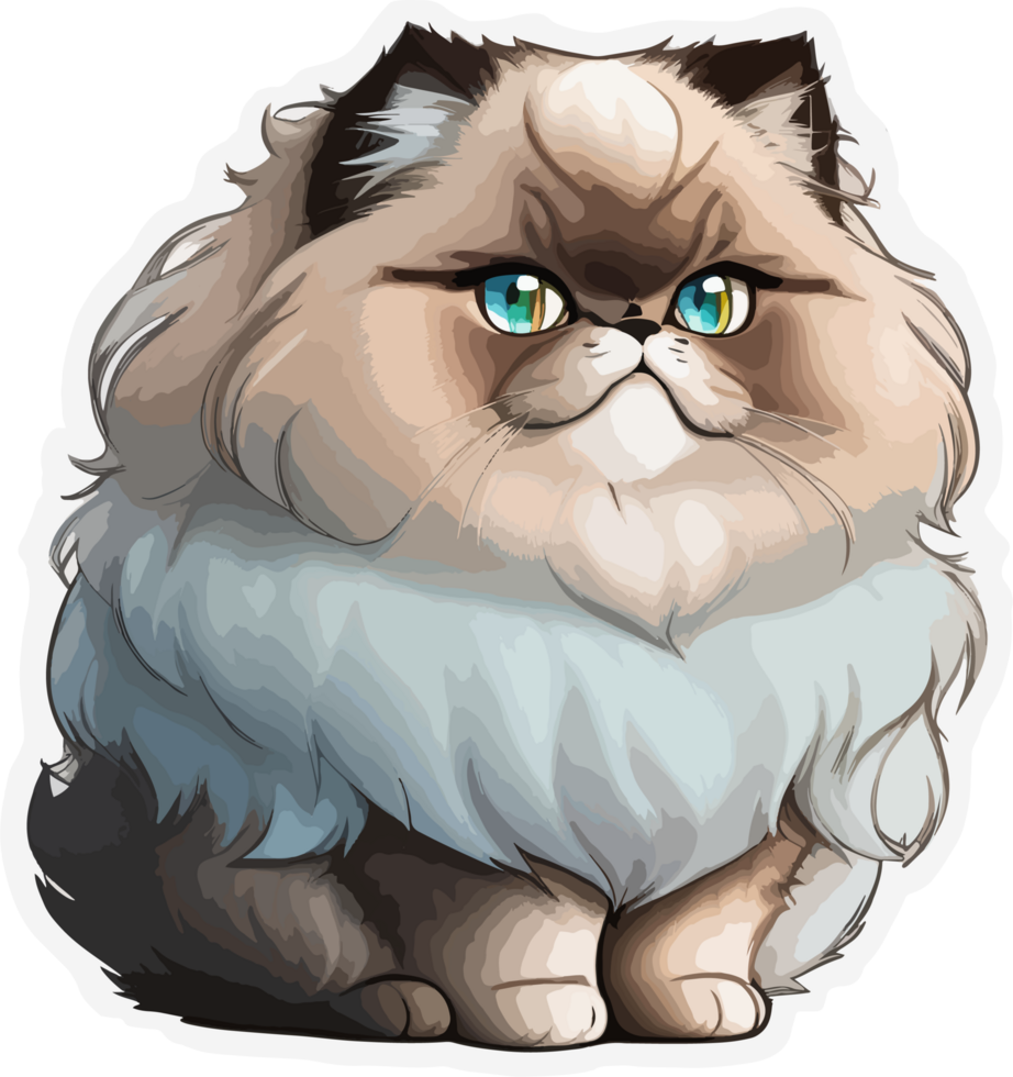 Fluffy Himalayan Cat Illustration in AI Generative png