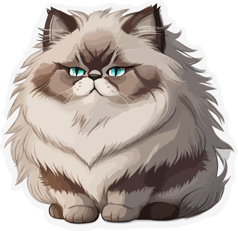 Fluffy Himalayan Cat Character AI Generative png