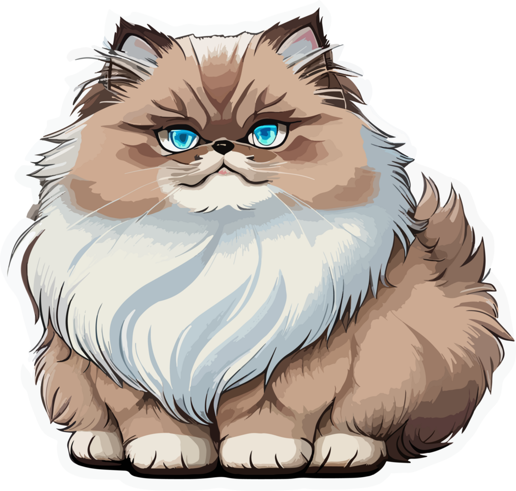 Fluffy Himalayan Cat Character in AI Generative png