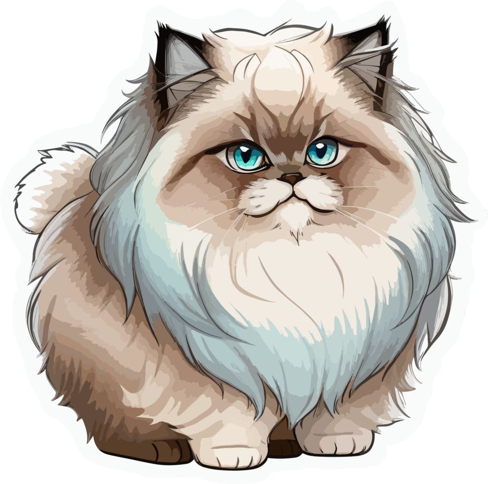Fluffy Himalayan Cat Character with AI Generative png