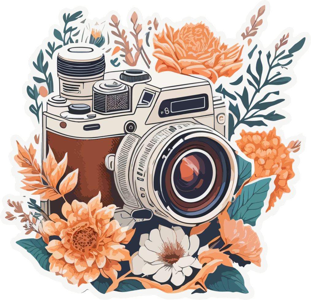 Classic Camera Sticker AI Generative png