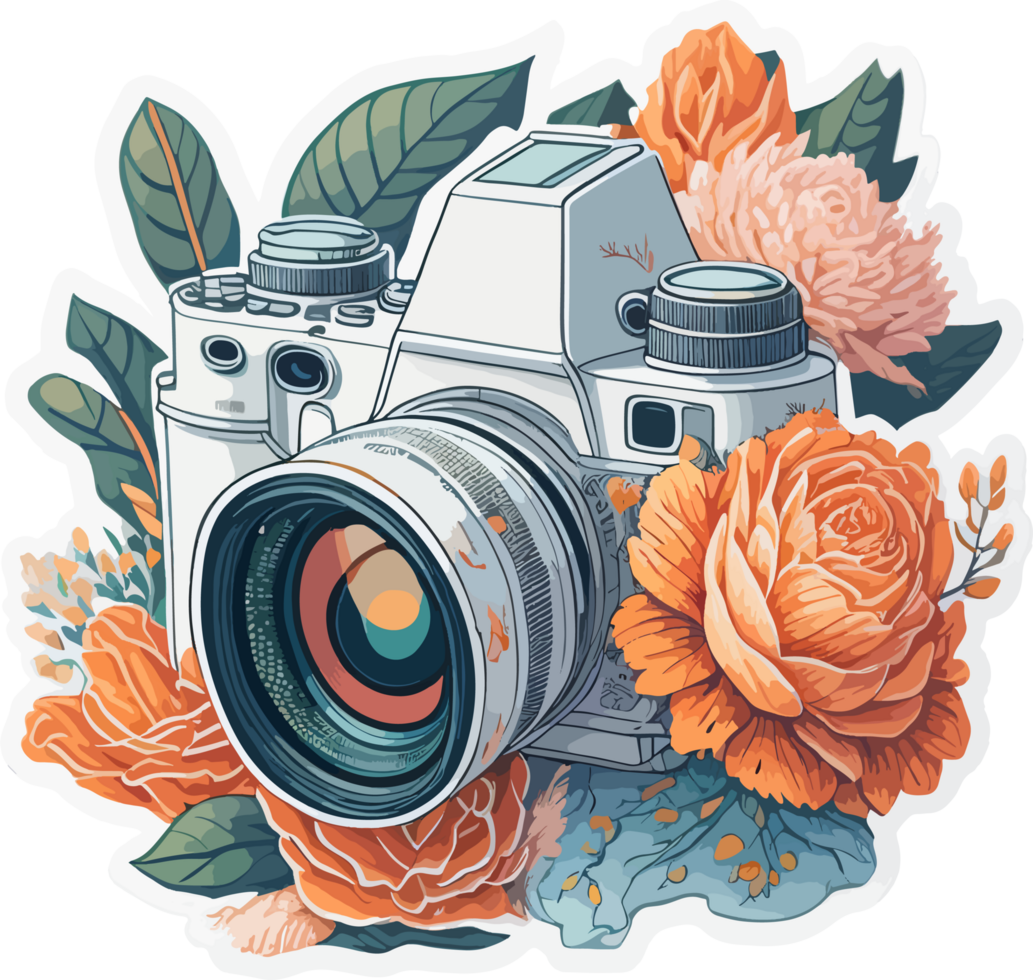 Classic Camera Clip Art AI Generative png