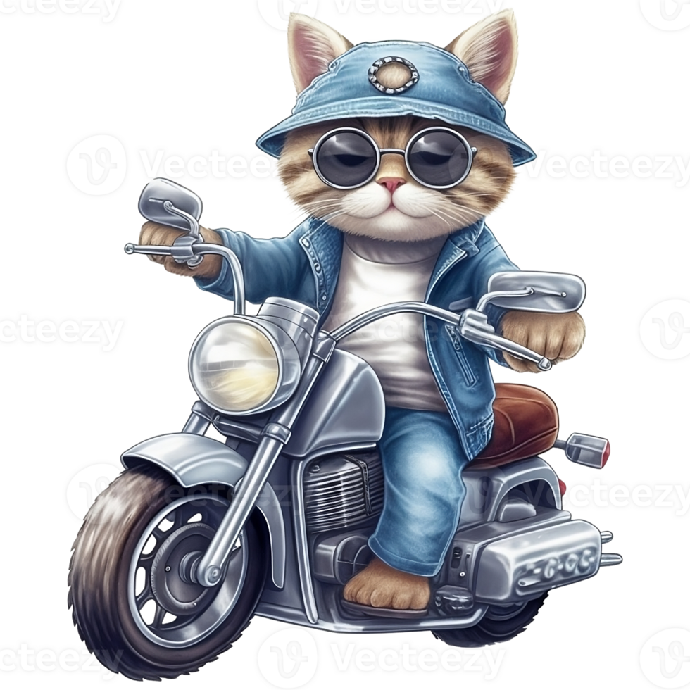 Cat Riding Motorbike png