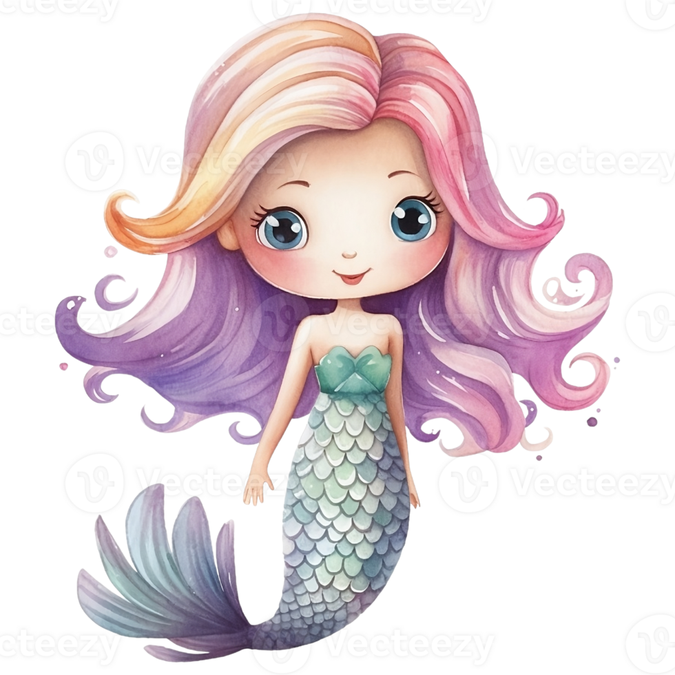 Cute Mermaid Cartoon png