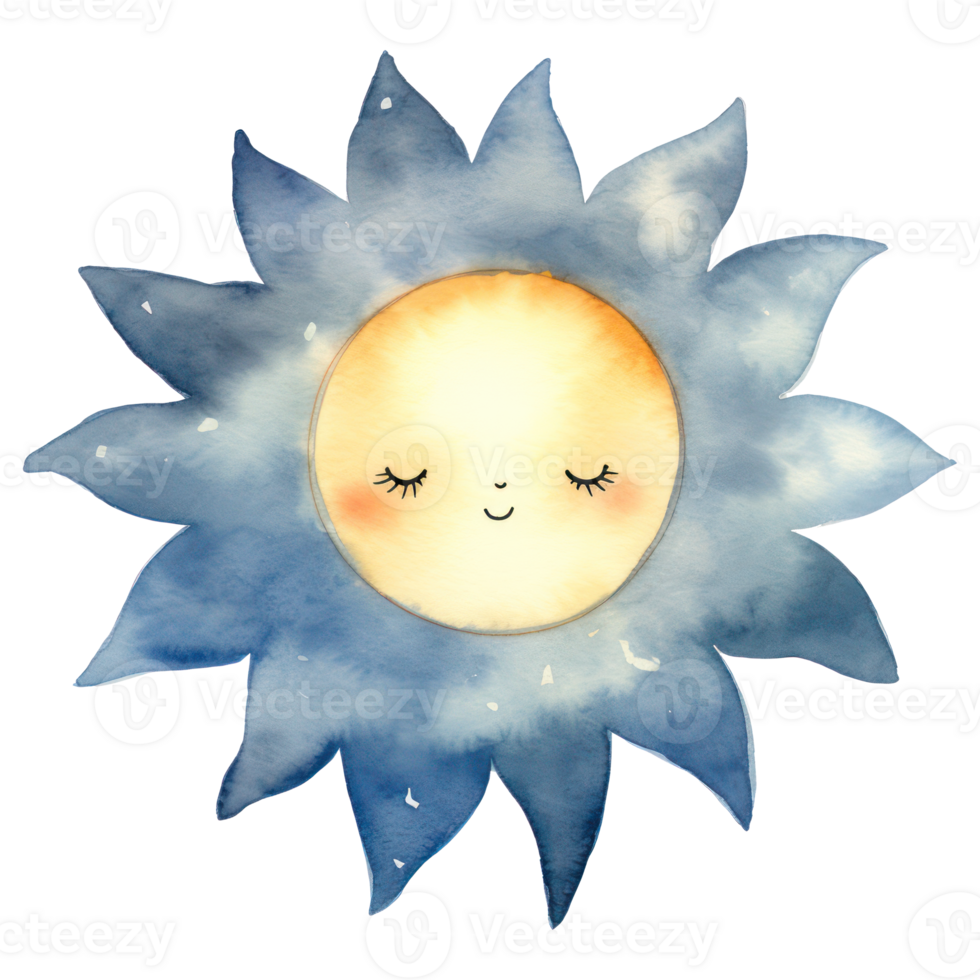 Cute Blue Sun png