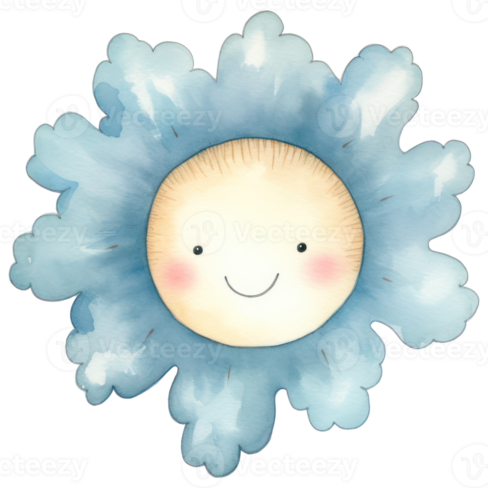 Cute Blue Sun png