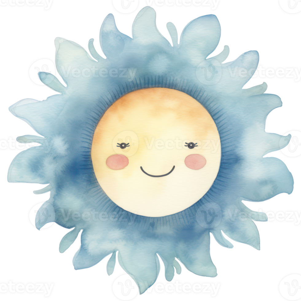 Cute Blue Sun png