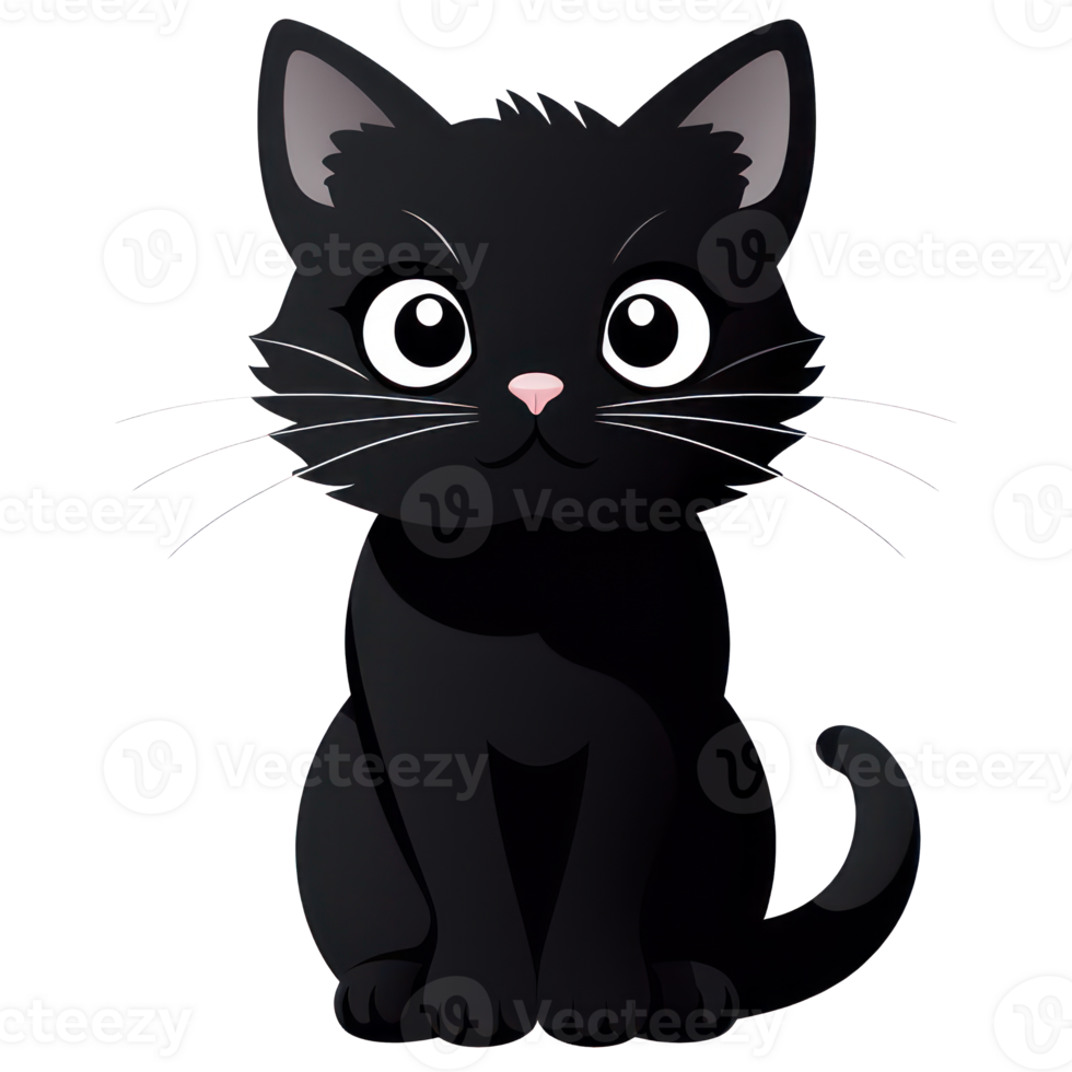 linda negro gato ai generativo png