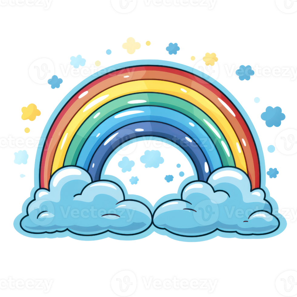 Cute Rainbow Cloud AI Generative png