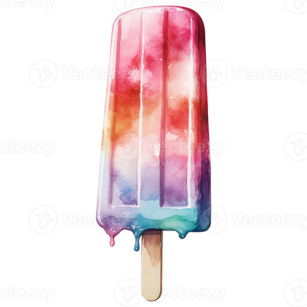 Watercolor Cute Icecream Popsicle png