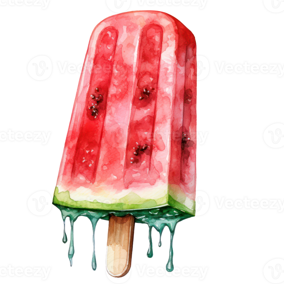 Watercolor Cute Icecream Popsicle png