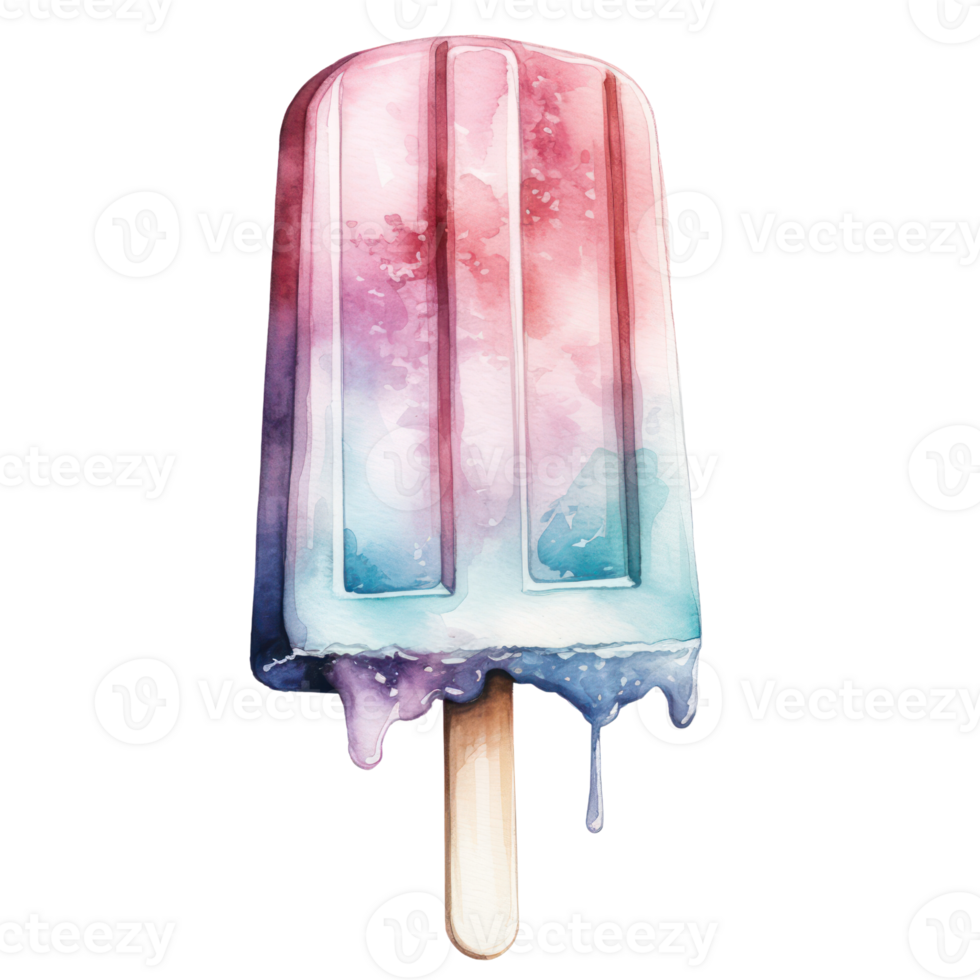 Watercolor Cute Icecream Popsicle png