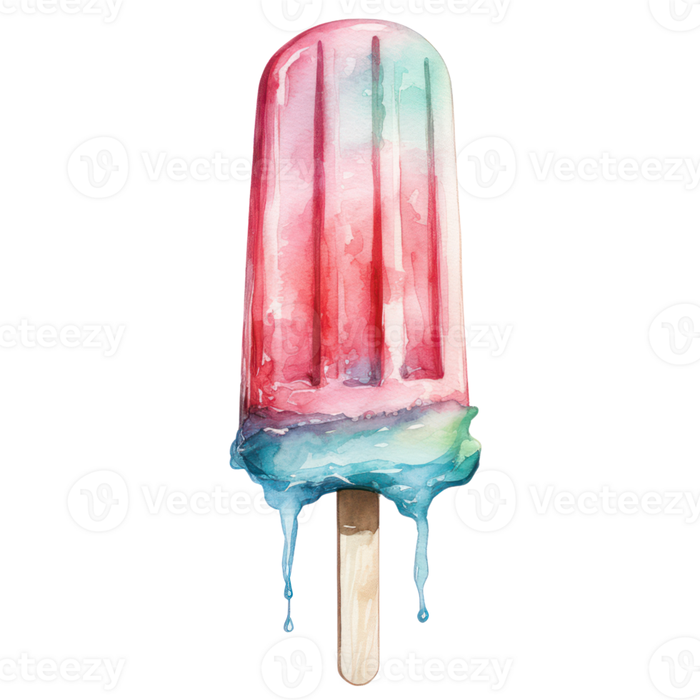 Watercolor Cute Icecream Popsicle png