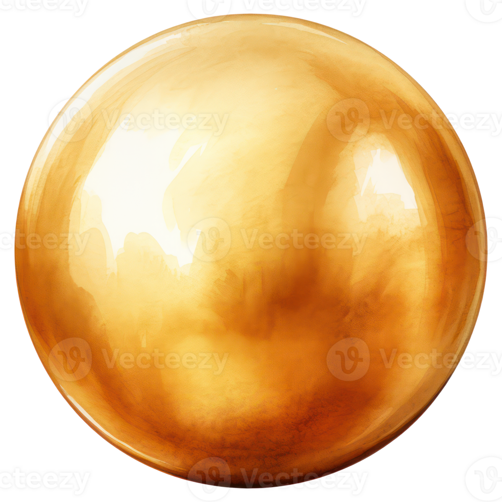 Gold round metal ball png