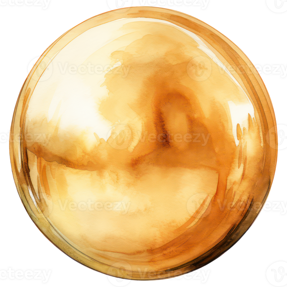 Gold round metal ball png