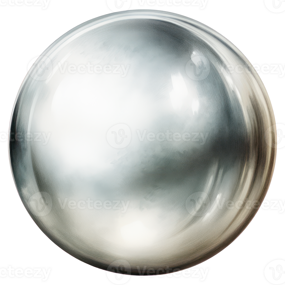 Silber runden Metall Ball ai generativ png