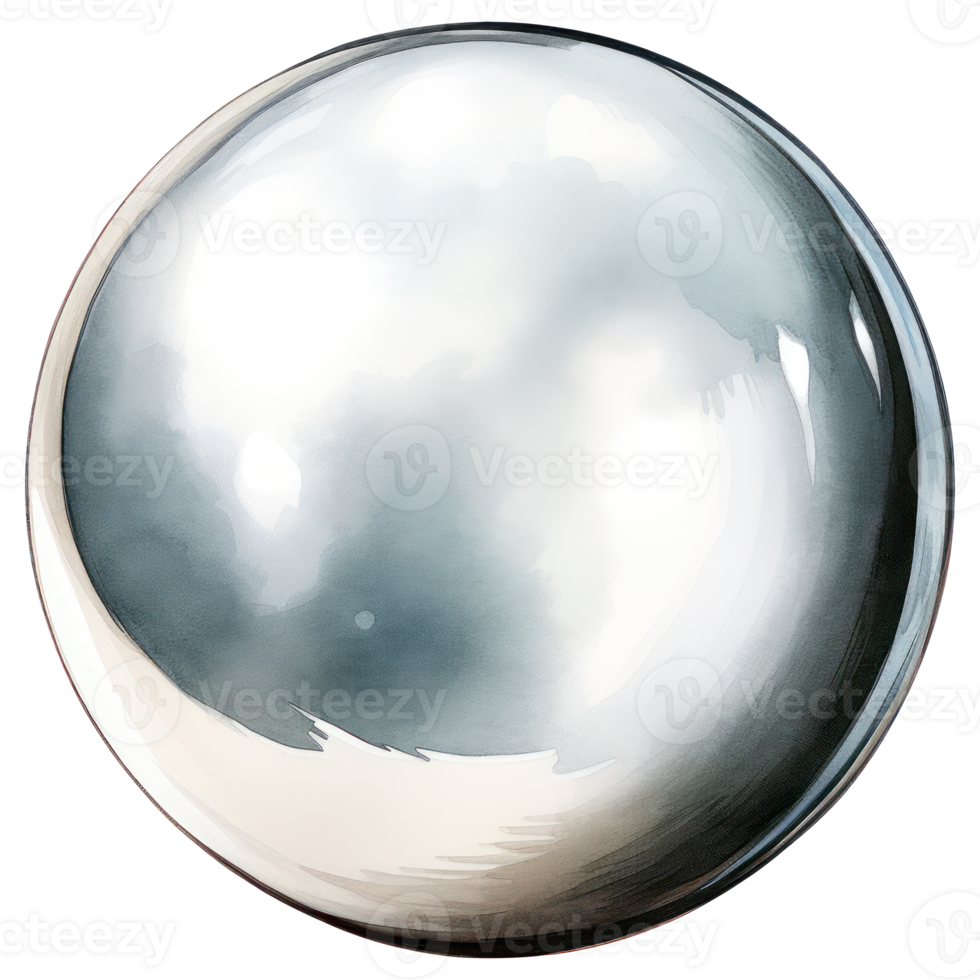 Silver round metal ball png