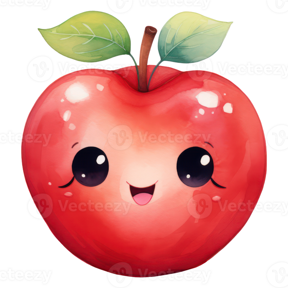 Cute Apple Watercolor png
