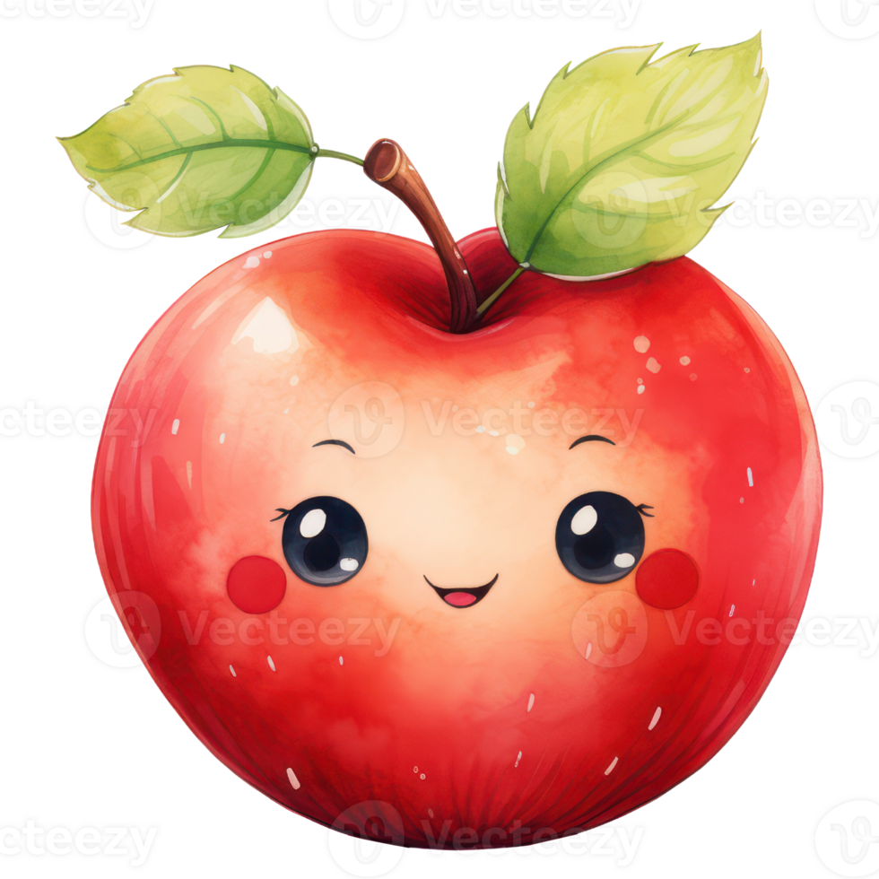 Cute Apple Watercolor png