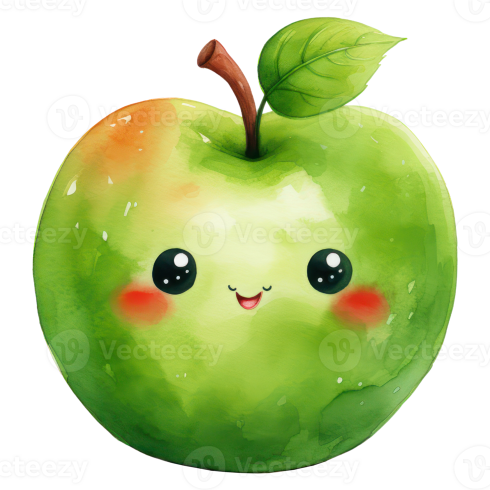 Cute Apple Watercolor png