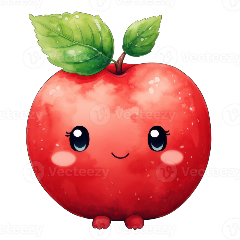 Cute Apple Watercolor png