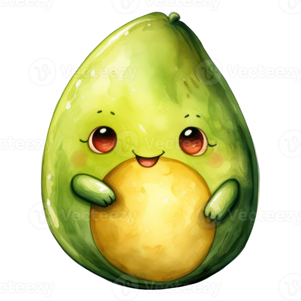 Cute Happy Avocado png