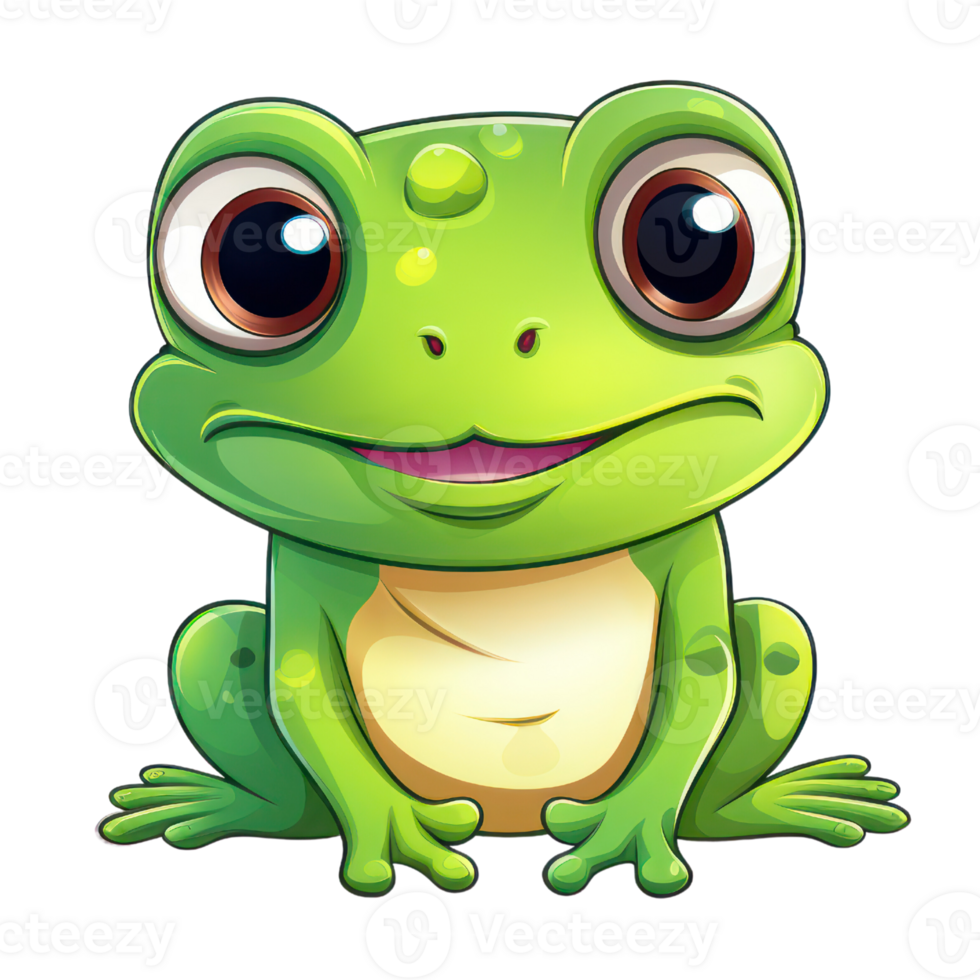 Kawaii Cute Frog AI Generative png