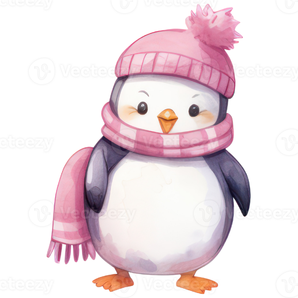 Watercolor Cute Penquin png